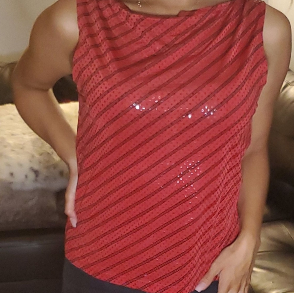 Shiny Red Blouse